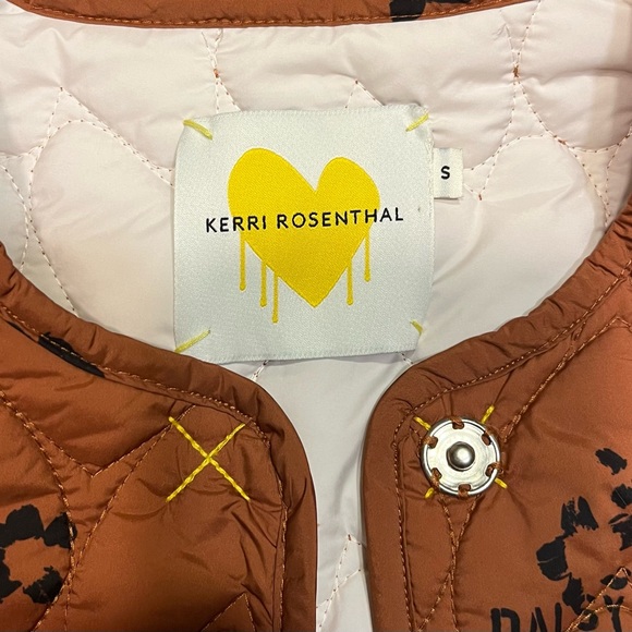 Kerri Rosenthal Frenchie Heart Quilted Mid Length Jacket Almond Butter Size S - Picture 4 of 5